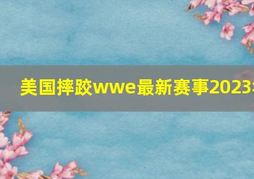 美国摔跤wwe最新赛事2023年