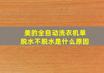 美的全自动洗衣机单脱水不脱水是什么原因