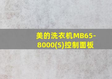 美的洗衣机MB65-8000(S)控制面板