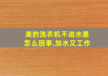 美的洗衣机不进水是怎么回事,加水又工作