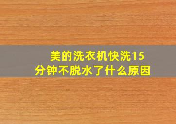 美的洗衣机快洗15分钟不脱水了什么原因