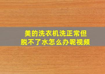 美的洗衣机洗正常但脱不了水怎么办呢视频