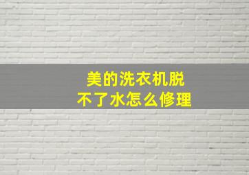 美的洗衣机脱不了水怎么修理