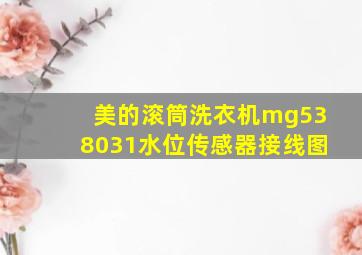 美的滚筒洗衣机mg538031水位传感器接线图