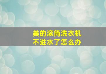 美的滚筒洗衣机不进水了怎么办