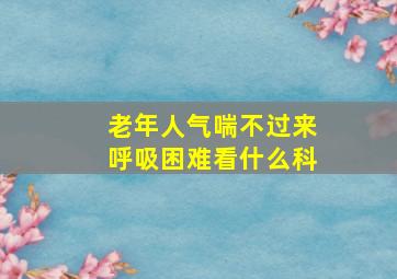 老年人气喘不过来呼吸困难看什么科