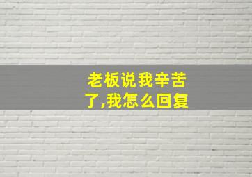 老板说我辛苦了,我怎么回复