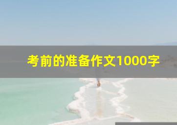 考前的准备作文1000字