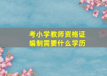 考小学教师资格证编制需要什么学历