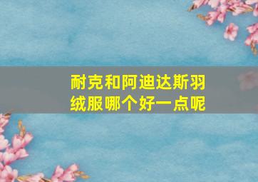 耐克和阿迪达斯羽绒服哪个好一点呢