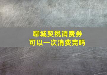 聊城契税消费券可以一次消费完吗