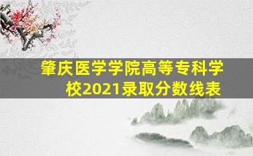 肇庆医学学院高等专科学校2021录取分数线表