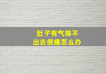 肚子有气排不出去很痛怎么办