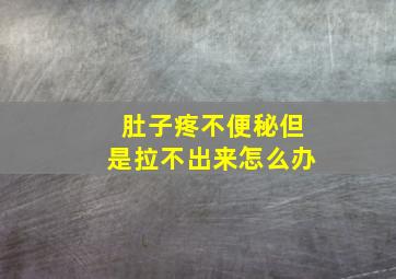 肚子疼不便秘但是拉不出来怎么办