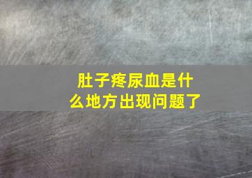 肚子疼尿血是什么地方出现问题了