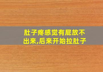 肚子疼感觉有屁放不出来,后来开始拉肚子