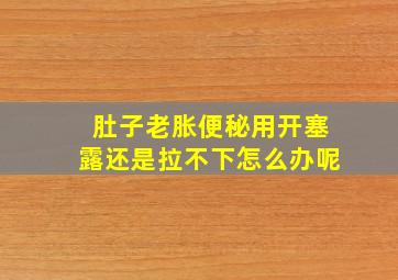 肚子老胀便秘用开塞露还是拉不下怎么办呢