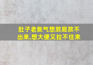 肚子老胀气想放屁放不出来,想大便又拉不住来