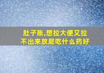 肚子胀,想拉大便又拉不出来放屁吃什么药好