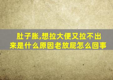 肚子胀,想拉大便又拉不出来是什么原因老放屁怎么回事