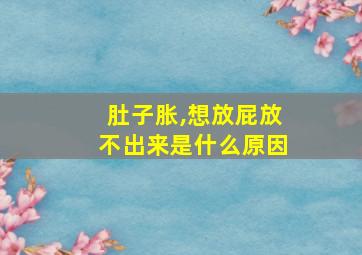 肚子胀,想放屁放不出来是什么原因