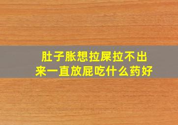 肚子胀想拉屎拉不出来一直放屁吃什么药好