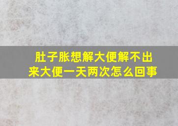 肚子胀想解大便解不出来大便一天两次怎么回事