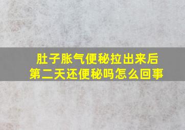 肚子胀气便秘拉出来后第二天还便秘吗怎么回事