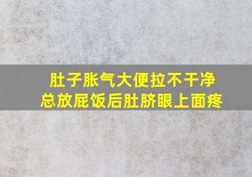 肚子胀气大便拉不干净总放屁饭后肚脐眼上面疼