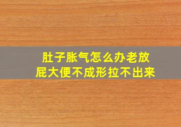 肚子胀气怎么办老放屁大便不成形拉不出来