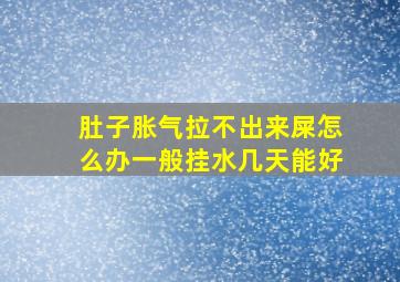 肚子胀气拉不出来屎怎么办一般挂水几天能好