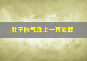 肚子胀气晚上一直放屁