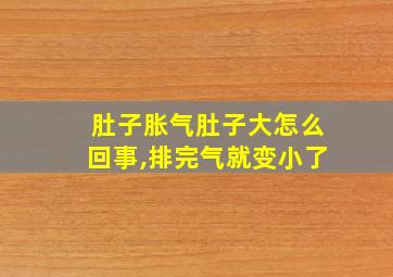 肚子胀气肚子大怎么回事,排完气就变小了