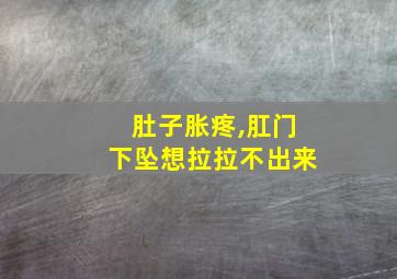 肚子胀疼,肛门下坠想拉拉不出来