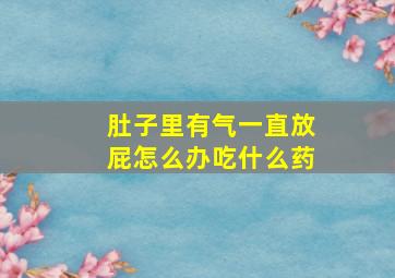 肚子里有气一直放屁怎么办吃什么药