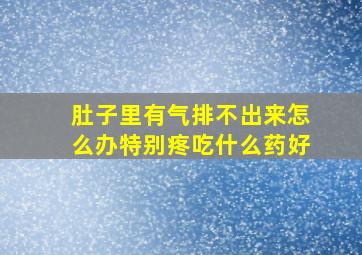 肚子里有气排不出来怎么办特别疼吃什么药好