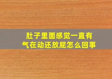 肚子里面感觉一直有气在动还放屁怎么回事