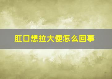 肛口想拉大便怎么回事