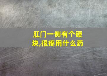 肛门一侧有个硬块,很疼用什么药