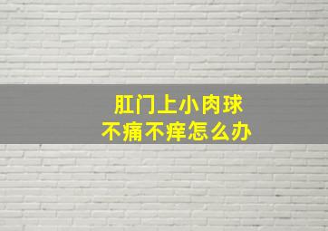 肛门上小肉球不痛不痒怎么办