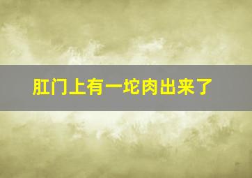 肛门上有一坨肉出来了