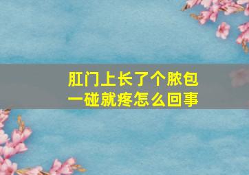 肛门上长了个脓包一碰就疼怎么回事