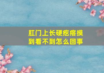 肛门上长硬疙瘩摸到看不到怎么回事