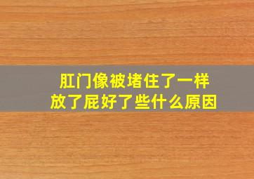 肛门像被堵住了一样放了屁好了些什么原因