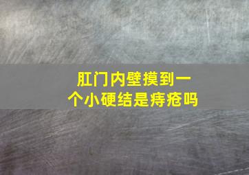 肛门内壁摸到一个小硬结是痔疮吗