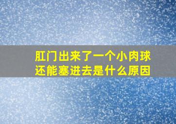 肛门出来了一个小肉球还能塞进去是什么原因