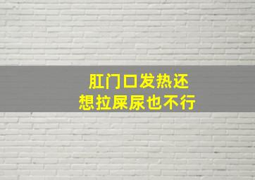 肛门口发热还想拉屎尿也不行