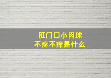 肛门口小肉球不疼不痒是什么