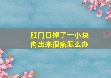 肛门口掉了一小块肉出来很痛怎么办