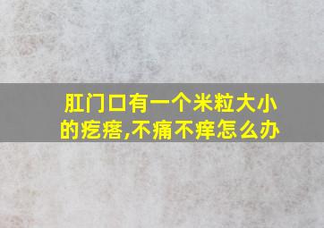 肛门口有一个米粒大小的疙瘩,不痛不痒怎么办